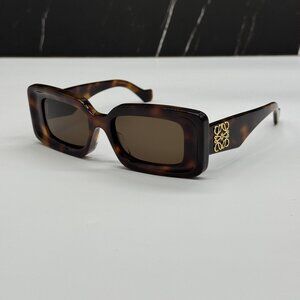 NEW LOEWE LW40102F 52E SQUARE HAVANA BROW SUNGLASSES